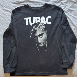 GAP Black Tupac Graphic Long Sleeve Shirt
